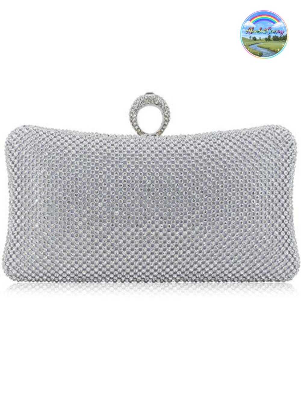 Rhinestone Crystal Clutch Evening Handbag with Removable Crossbody Chain